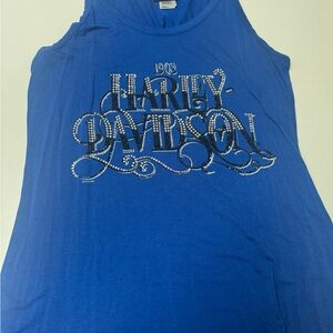 Harley-Davidson Women’s Blue Tank Top with Bling